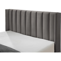 Meridian Nadia Grey Velvet Queen Bed