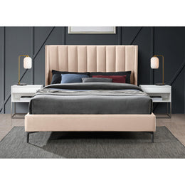 Meridian Nadia Pink Velvet Full Bed