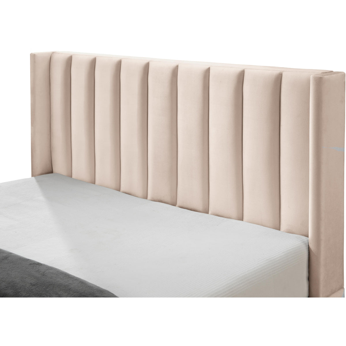Meridian Nadia Pink Velvet King Bed