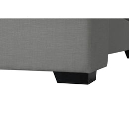 Meridian Oxford Grey Linen Textured Fabric King Bed (3 Boxes)