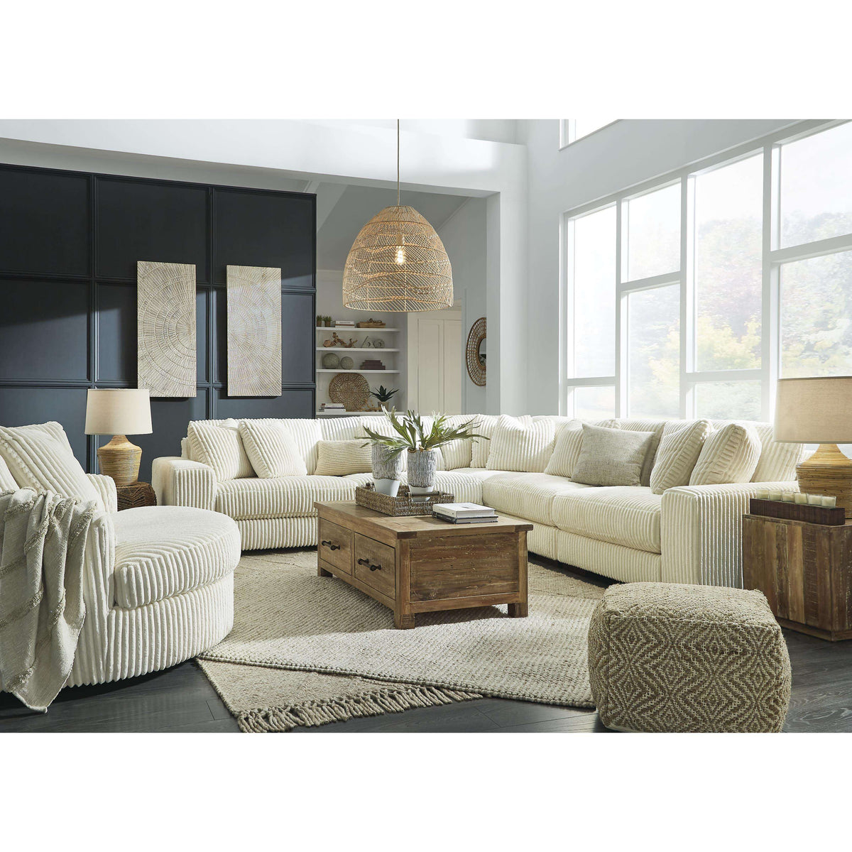 Swipe Furniture Exclusive Design Lindyn Swivel Fabric Accent Chair 2110421