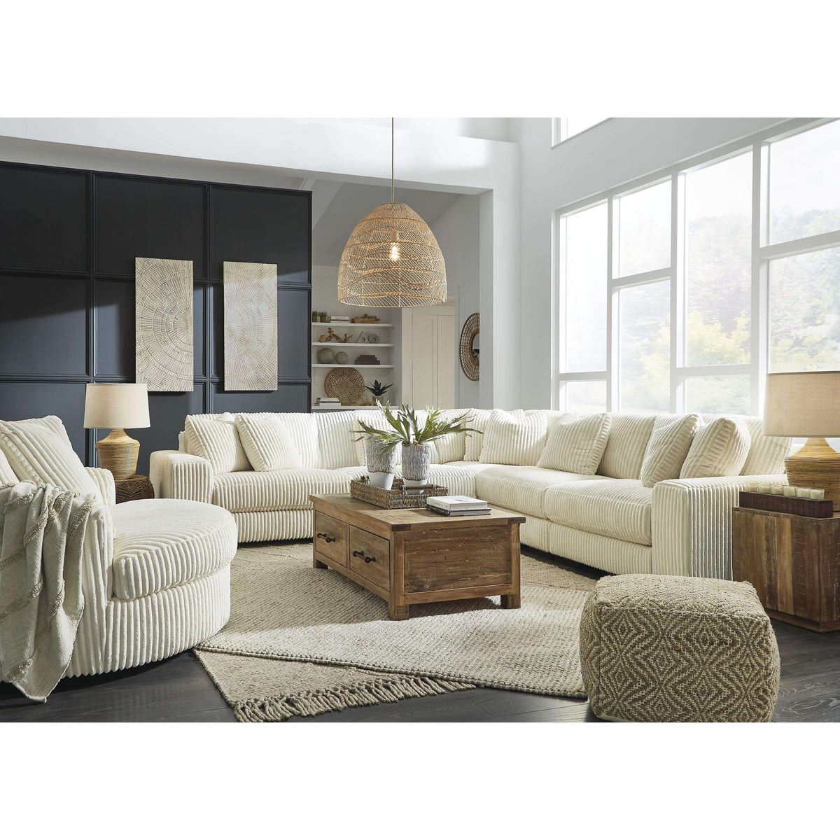 Swipe Furniture Exclusive Design Lindyn Swivel Fabric Accent Chair 2110421