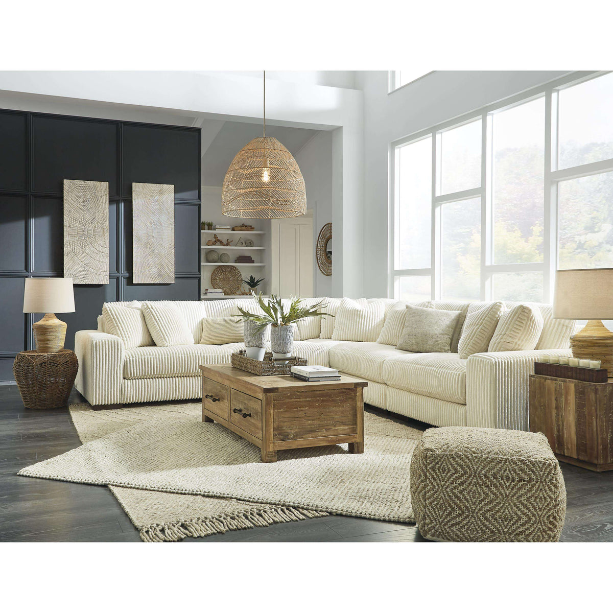 Swipe Furniture Exclusive Design Lindyn Fabric 5 pc Sectional 2110464/2110446/2110477/2110446/2110465