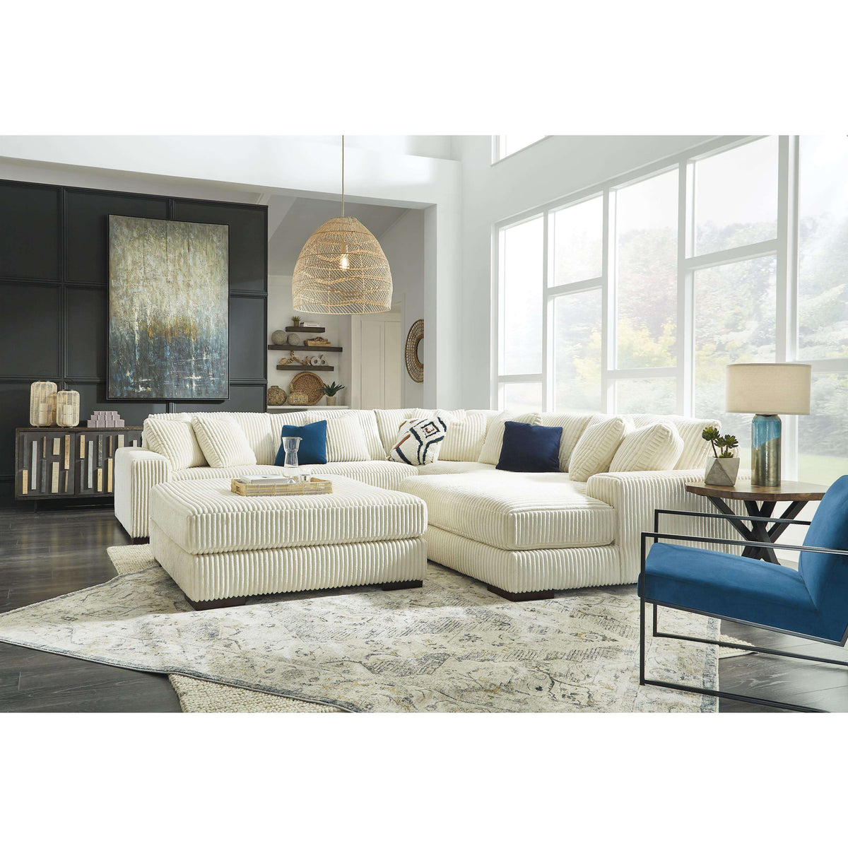 Swipe Furniture Exclusive Design Lindyn Fabric Ottoman 2110408