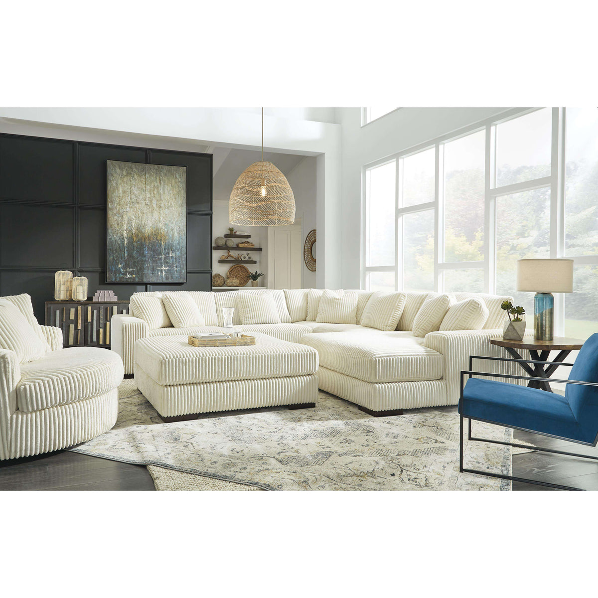 Swipe Furniture Exclusive Design Lindyn Fabric Ottoman 2110408