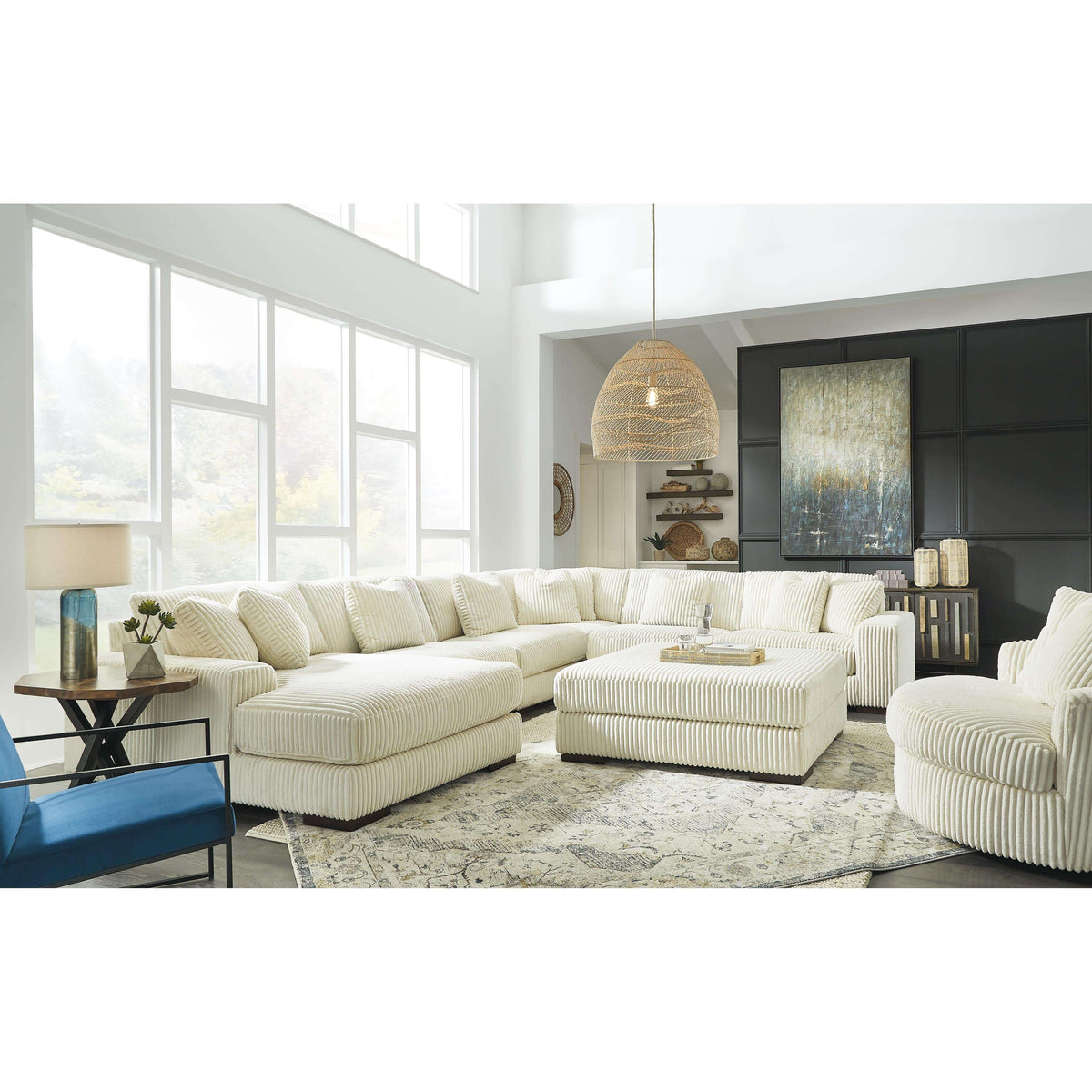 Swipe Furniture Exclusive Design Lindyn Fabric Ottoman 2110408