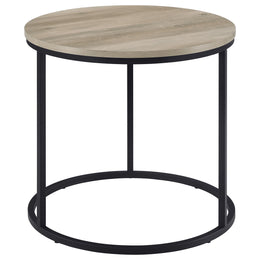 Lainey Round Occasional Side End Table Distressed Pine