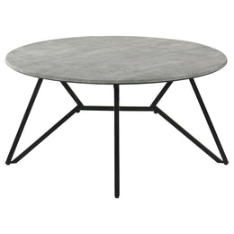Hadi  Round SmartTop Coffee and End Table Set Cement