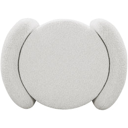 Meridian Horizon Cream Boucle Fabric Ottoman