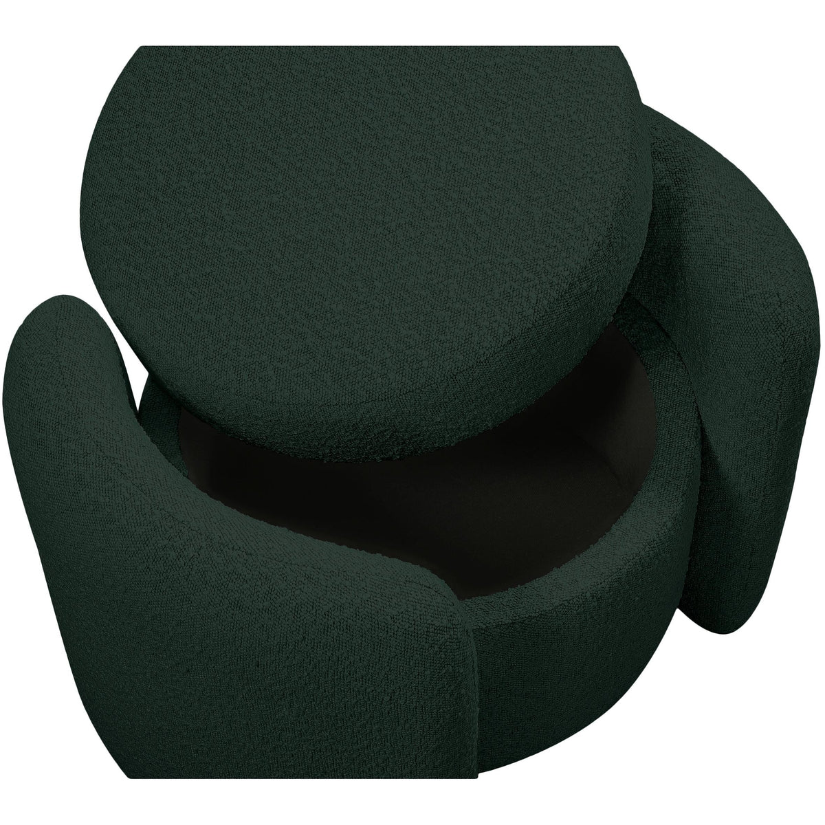 Meridian Horizon Green Boucle Fabric Ottoman