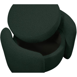 Meridian Horizon Green Boucle Fabric Ottoman