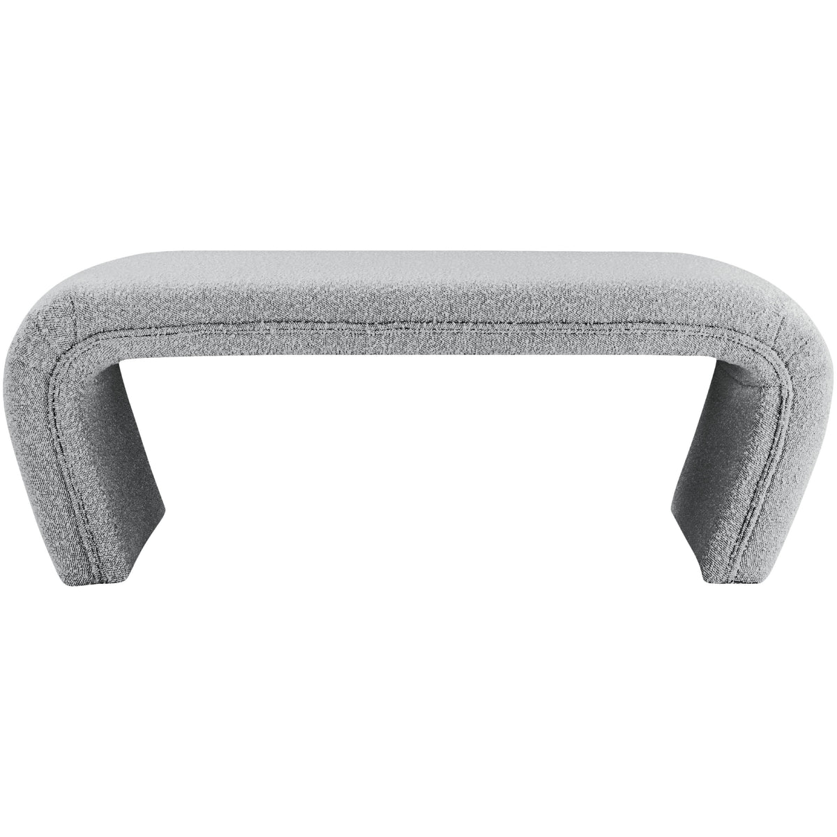 Meridian Odelia Grey Boucle Fabric Bench