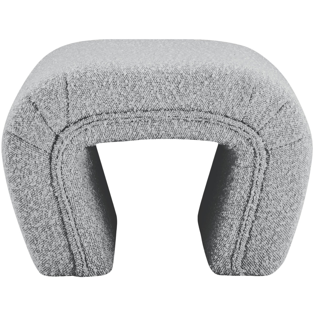 Meridian Odelia Grey Boucle Fabric Bench