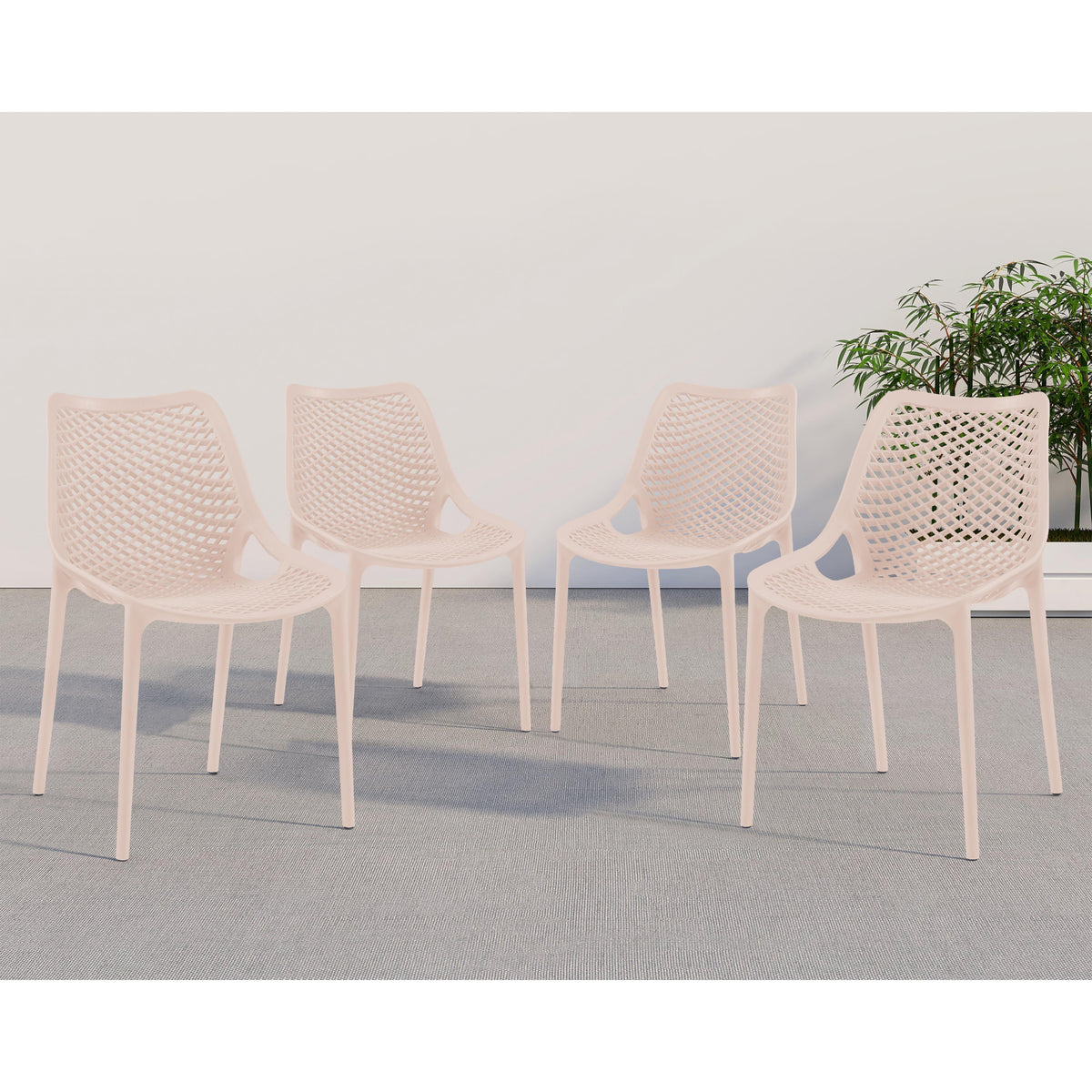 Meridian Mykonos Pink Outdoor Patio Dining Chair