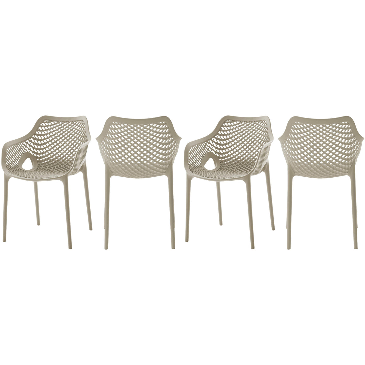 Meridian Mykonos Taupe Outdoor Patio Dining Chair