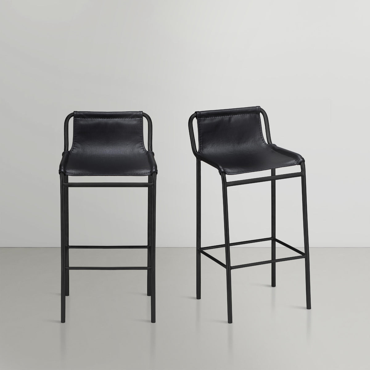 Meridian Dax Black Vegan Leather Counter Stool