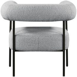 Meridian Blake Grey Boucle Fabric Accent Chair