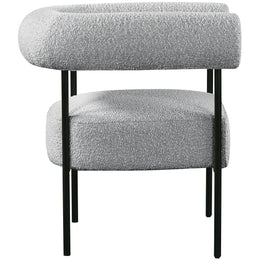 Meridian Blake Grey Boucle Fabric Accent Chair