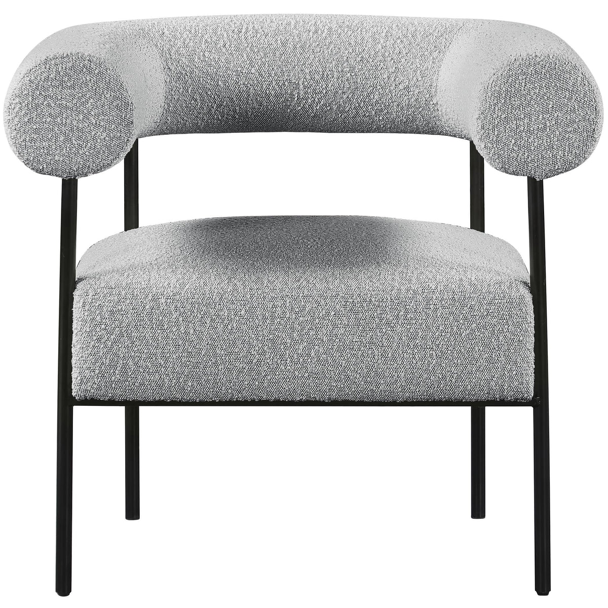 Meridian Blake Grey Boucle Fabric Accent Chair