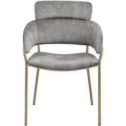 Meridian Yara Grey Velvet Dining Chair