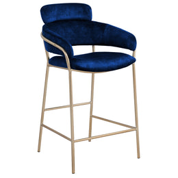 Meridian Yara Navy Velvet Counter Stool