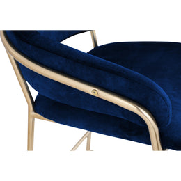Meridian Yara Navy Velvet Counter Stool