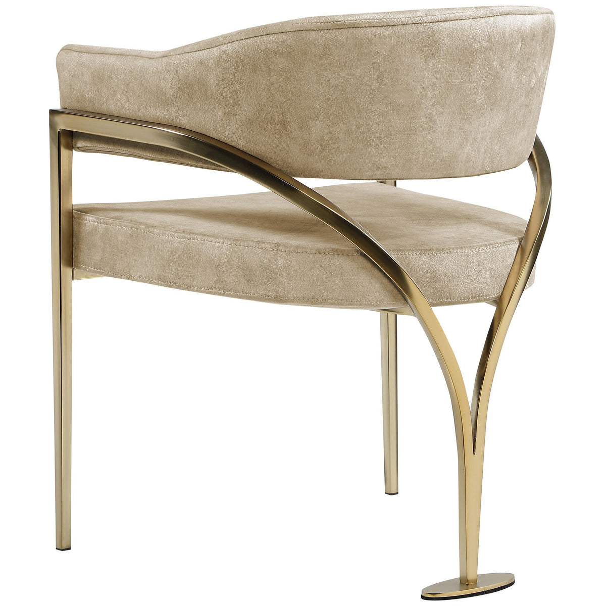 Meridian Madelyn Beige Velvet Dining Chair