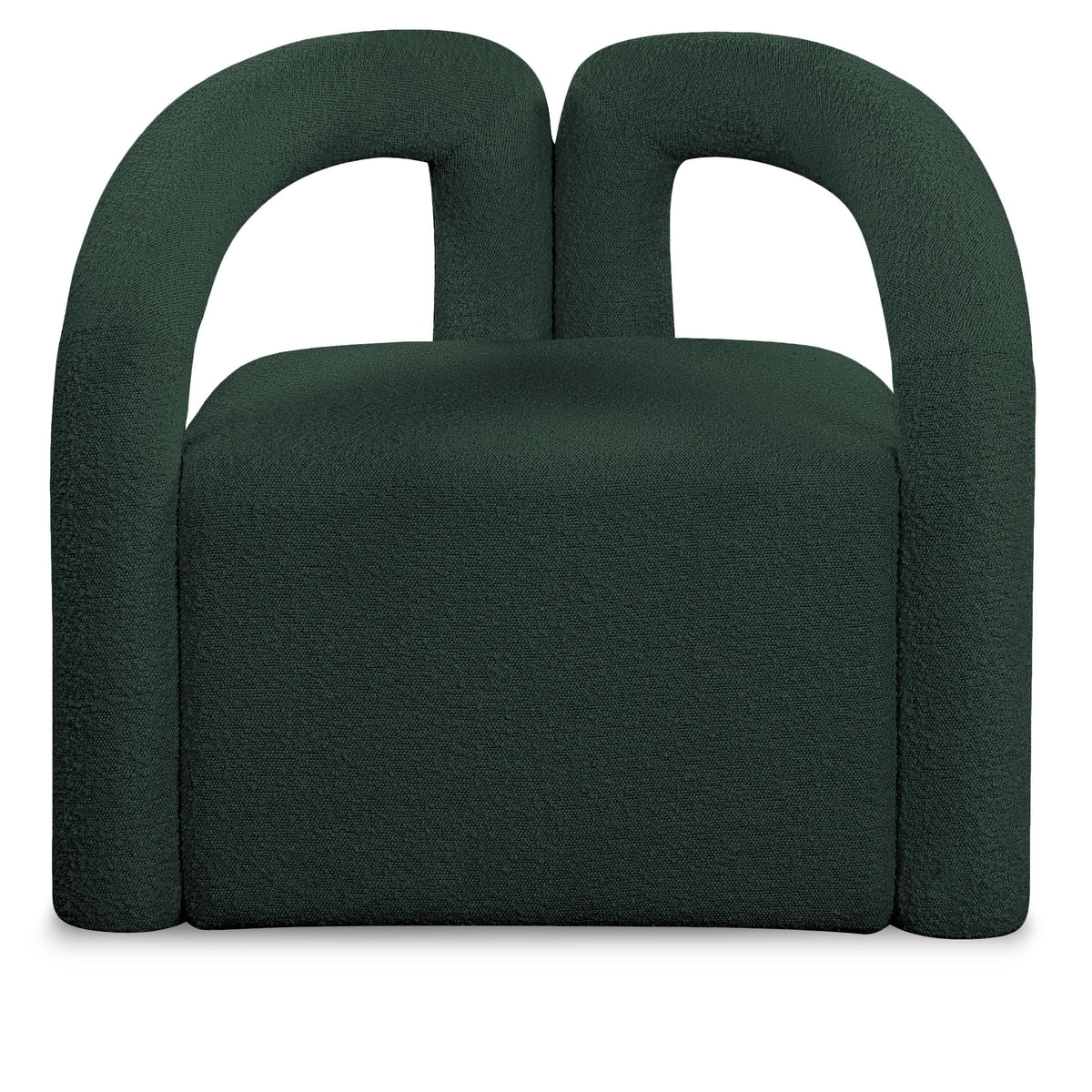 Meridian Otto Green Boucle Fabric Accent Chair