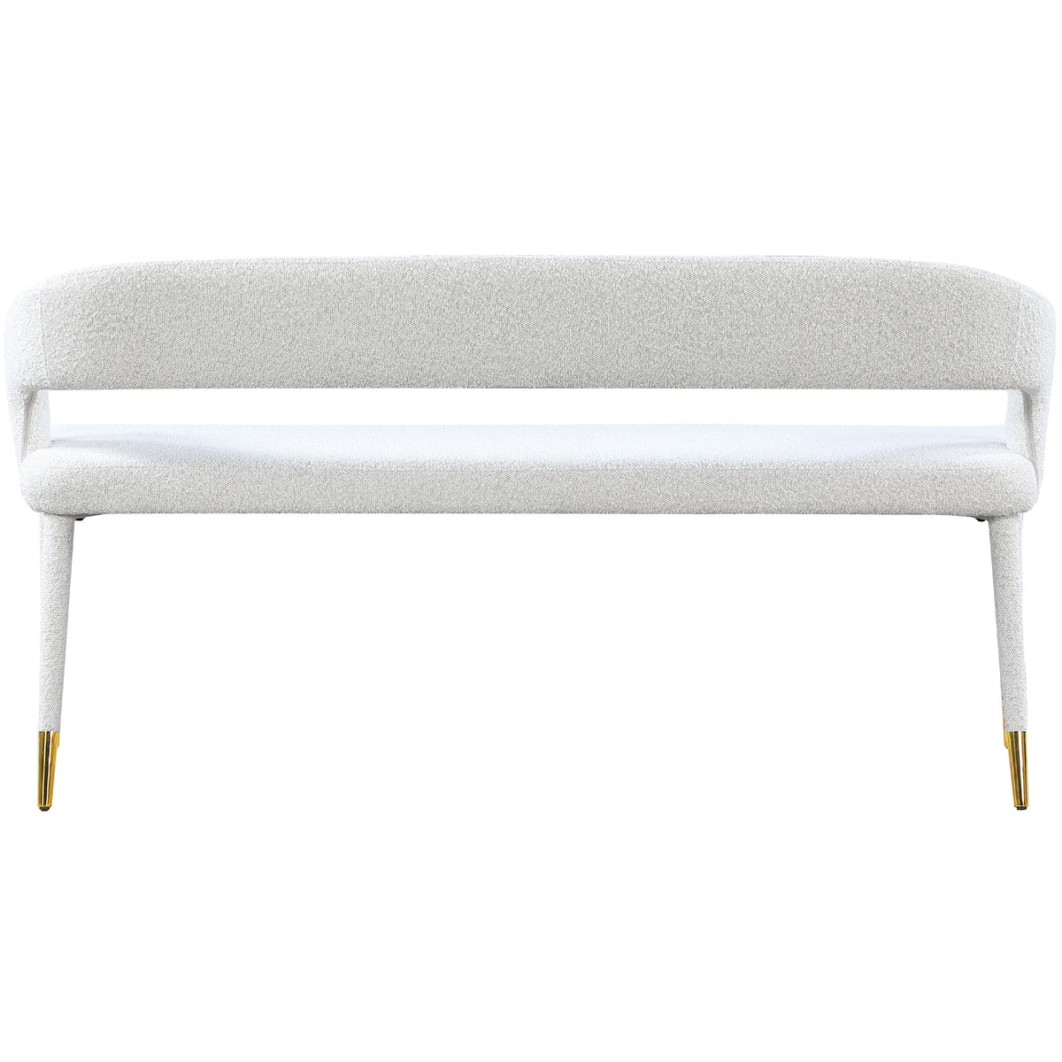 Meridian Destiny Cream Boucle Fabric Bench