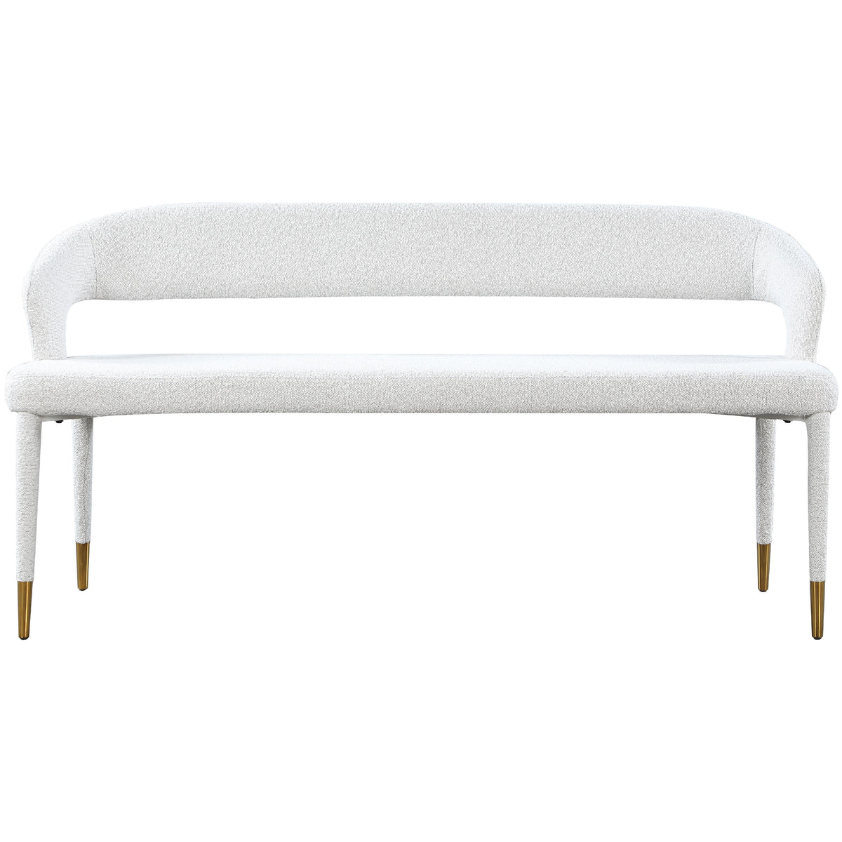 Meridian Destiny Cream Boucle Fabric Bench