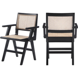 Meridian Preston Black Wood Dining Arm Chair