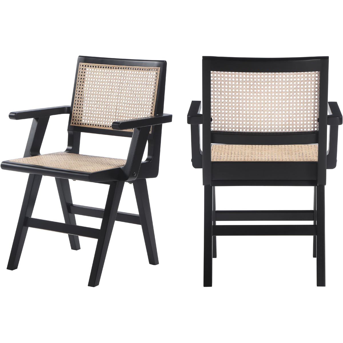 Meridian Preston Black Wood Dining Arm Chair