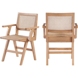 Meridian Preston Natural Wood Dining Arm Chair