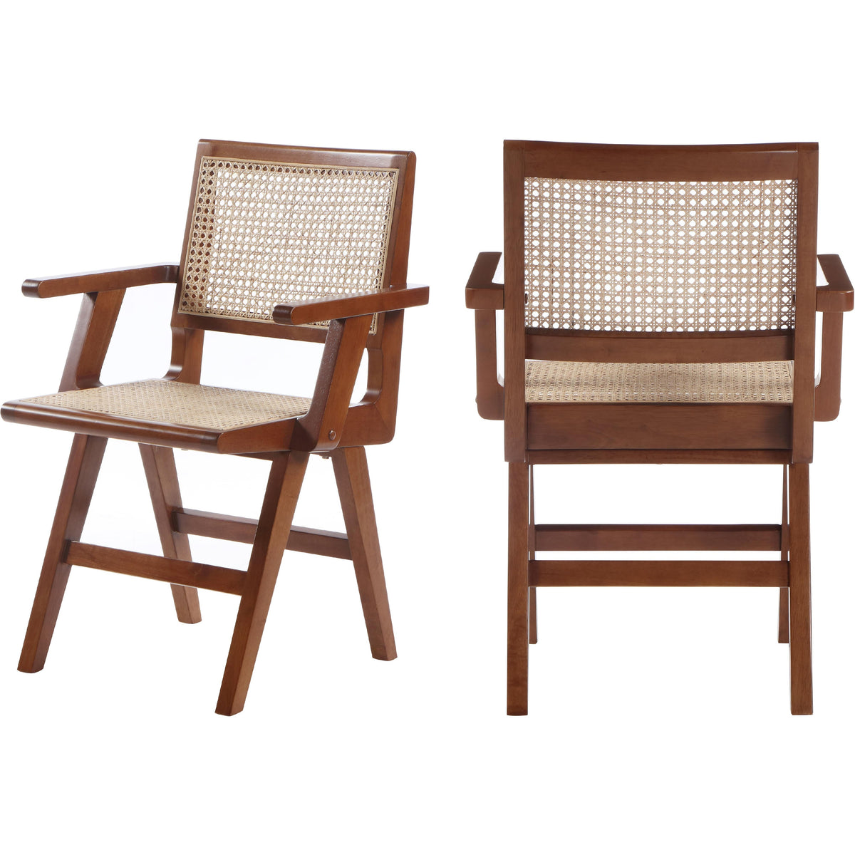 Meridian Preston Walnut Wood Dining Arm Chair