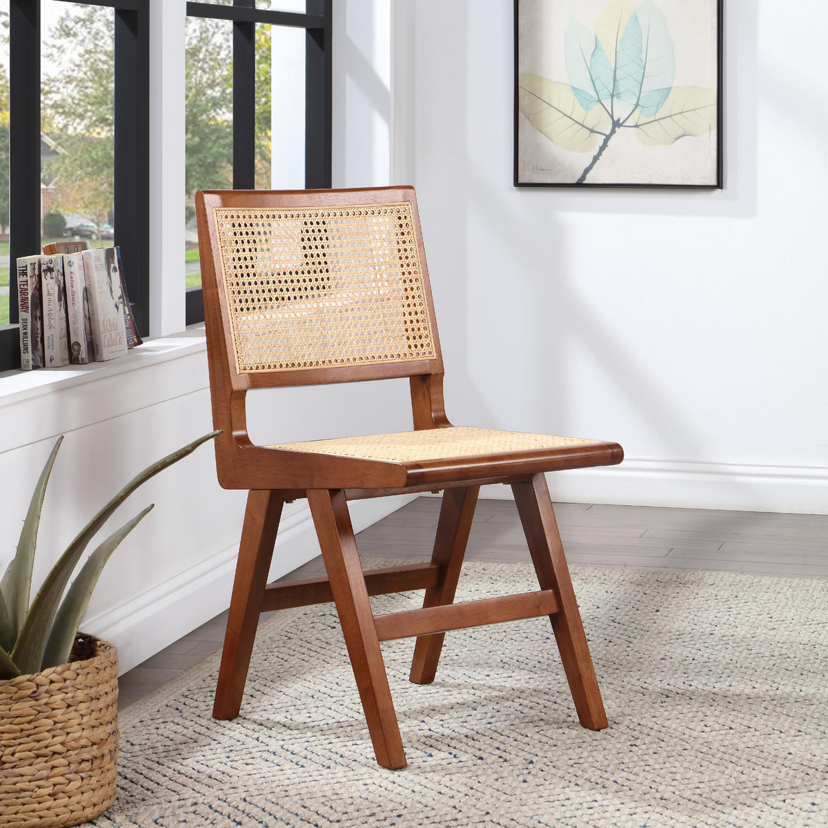 Meridian Preston Walnut Wood Dining Side Chair