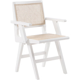 Meridian Preston White Wood Dining Arm Chair