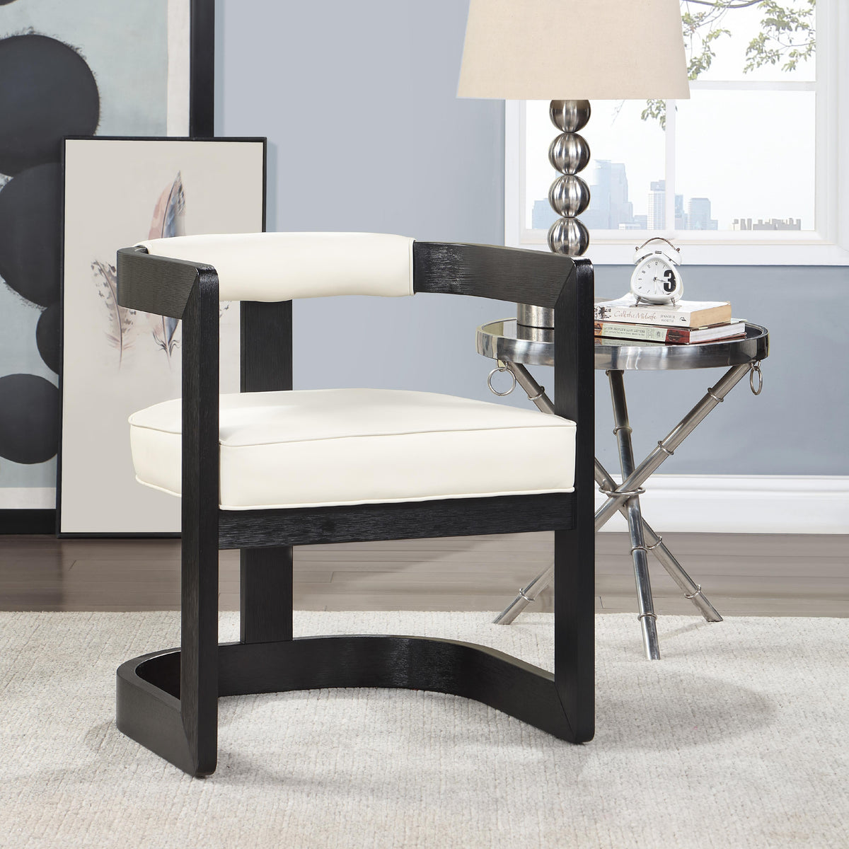 Meridian Manchester Cream Vegan Leather Dining Chair