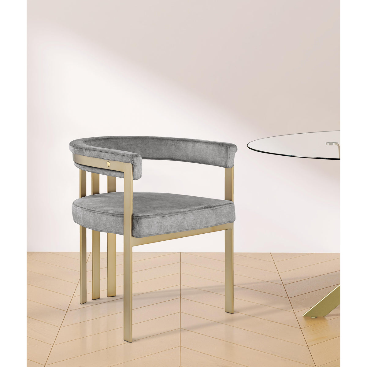 Meridian Marcello Grey Velvet Dining Chair
