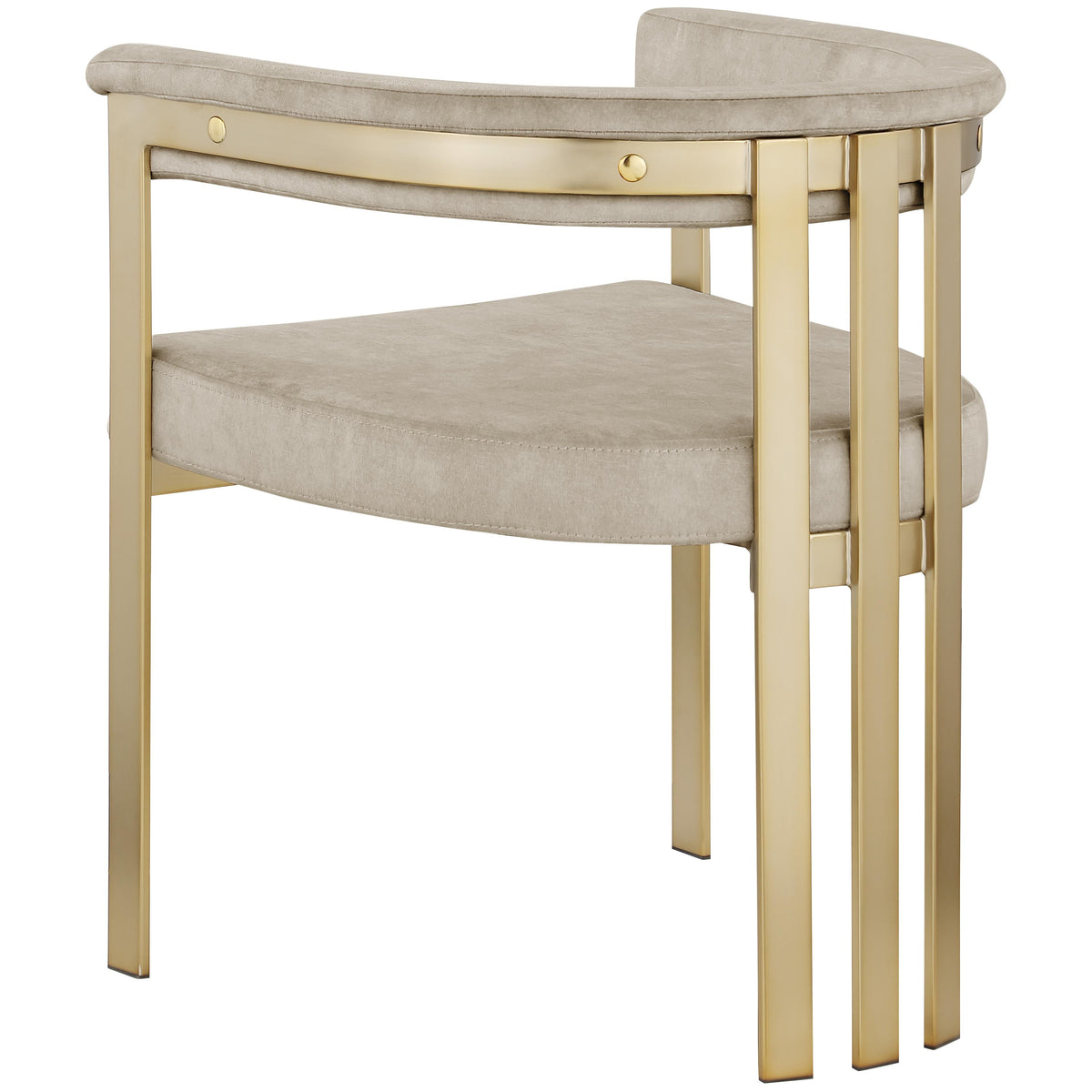 Meridian Marcello Stone Colored Velvet Dining Chair