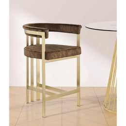 Meridian Marcello Brown Velvet Counter Stool