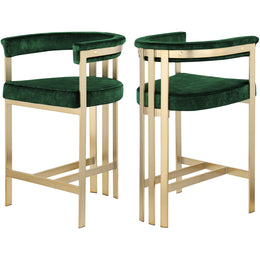 Meridian Marcello Green Velvet Counter Stool
