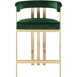 Meridian Marcello Green Velvet Counter Stool