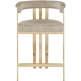Meridian Marcello Stone Colored Velvet Counter Stool