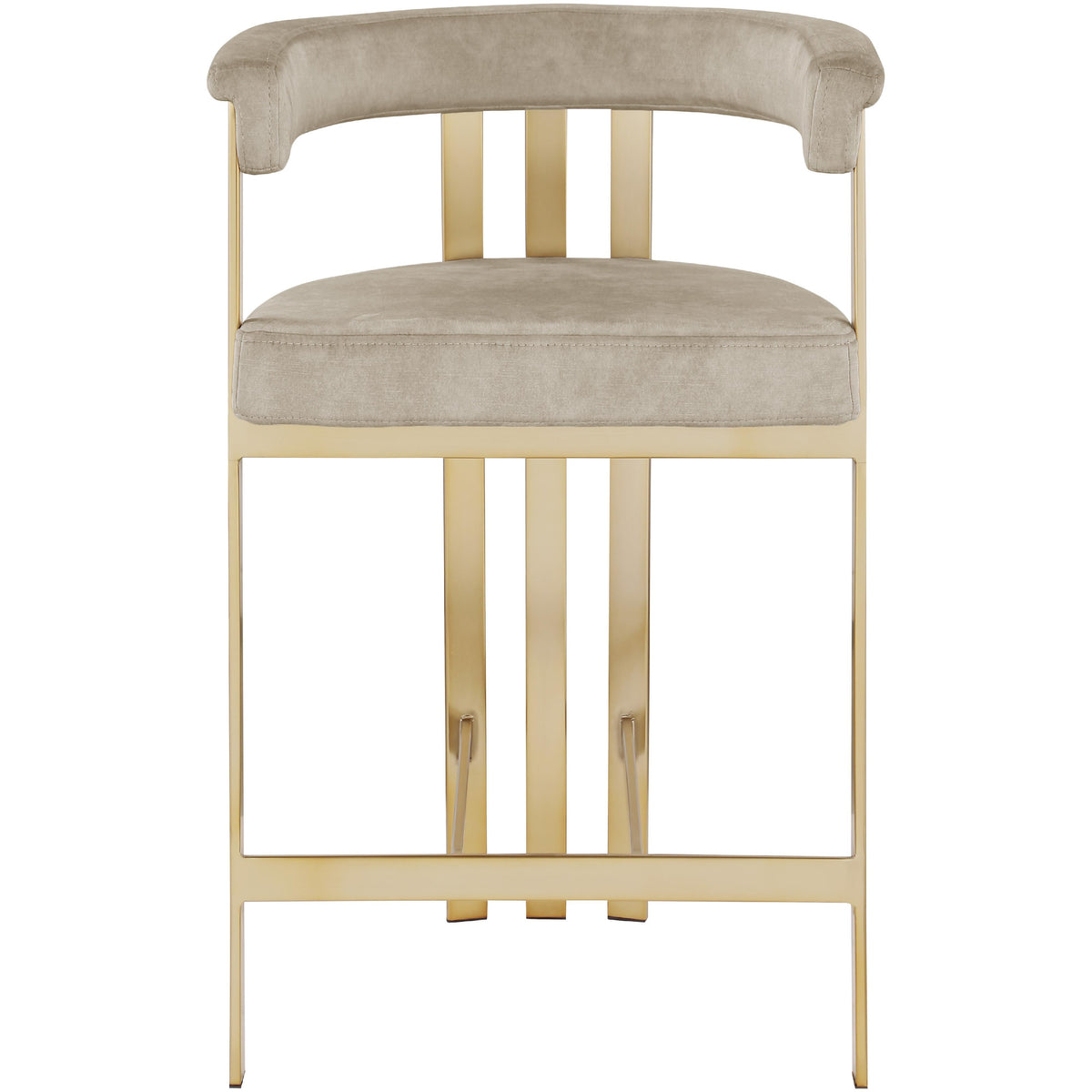 Meridian Marcello Stone Colored Velvet Counter Stool