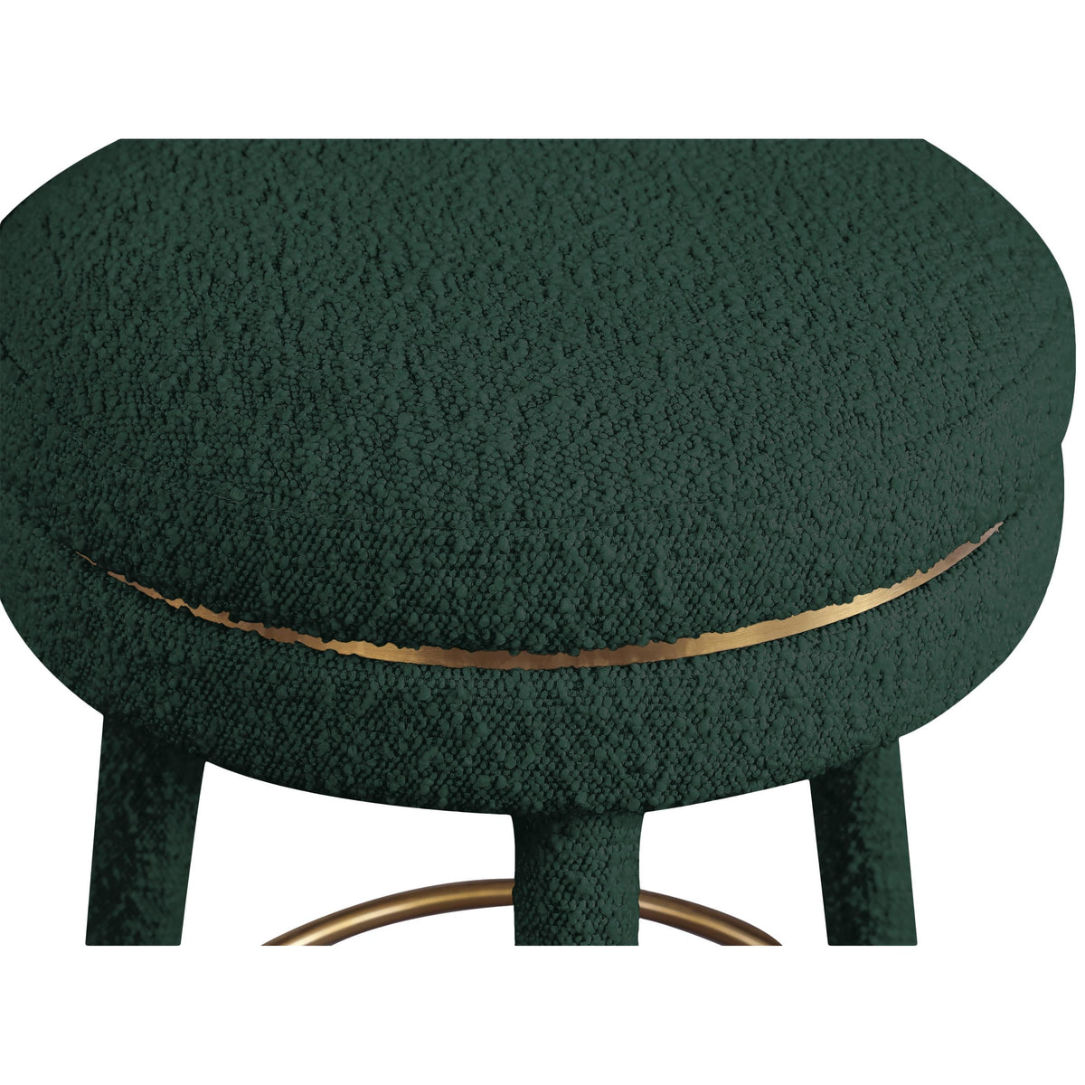 Meridian Coral Green Boucle Fabric Bar Stool