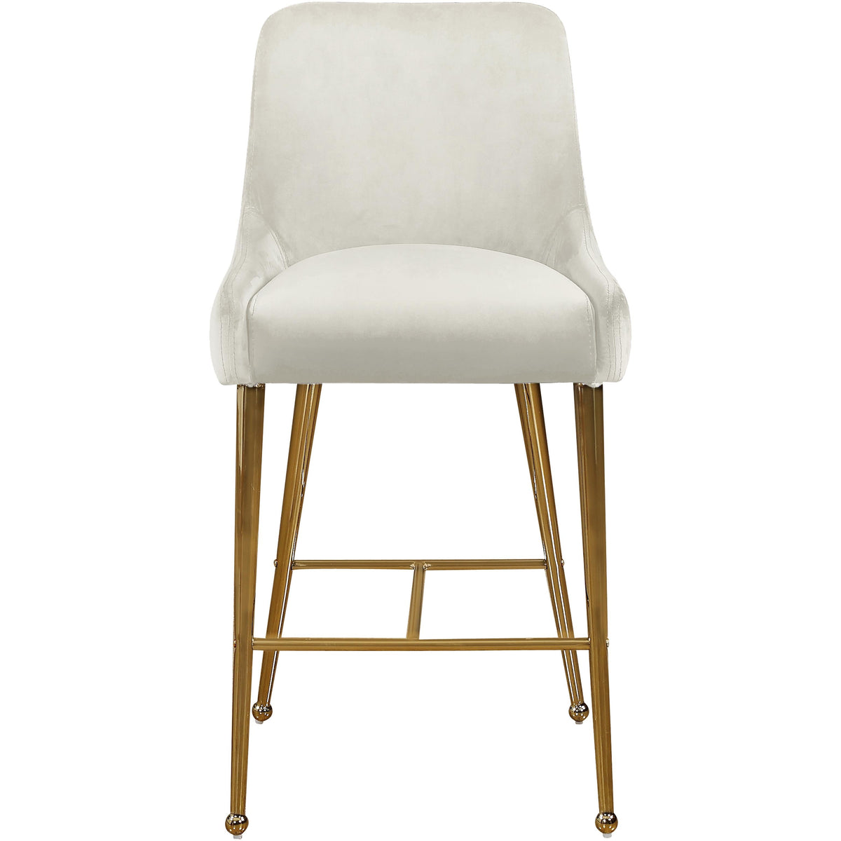 Meridian Owen Cream Velvet Stool