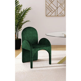 Meridian Summer Green Velvet Dining Arm Chair