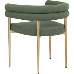 Meridian Brielle Green Boucle Fabric Dining Chair