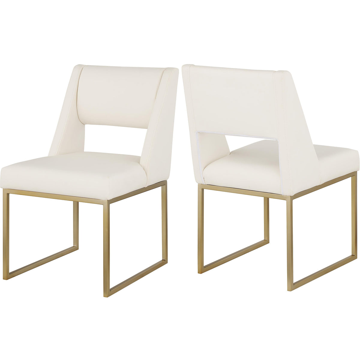 Meridian Jayce Cream Vegan Leather Dining Chair