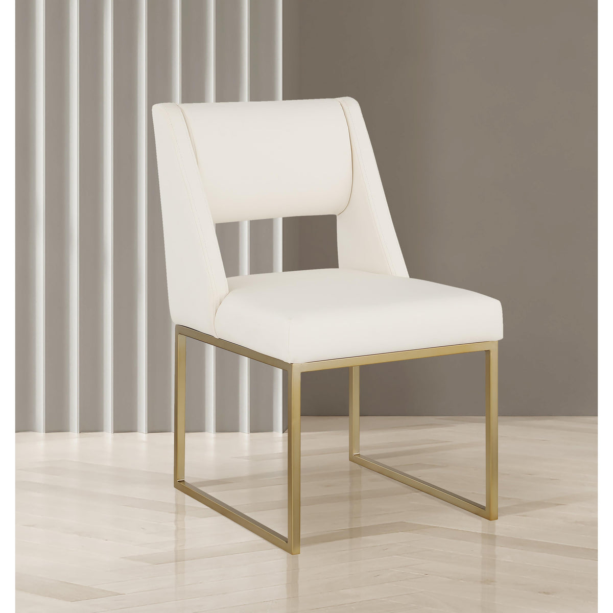 Meridian Jayce Cream Vegan Leather Dining Chair